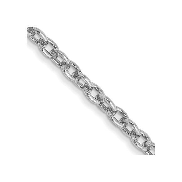 14k White Gold 16 inch 1.8mm Forzantine Cable Lobster Clasp Chain